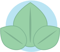 Three green leaves depicting eco friendly solution