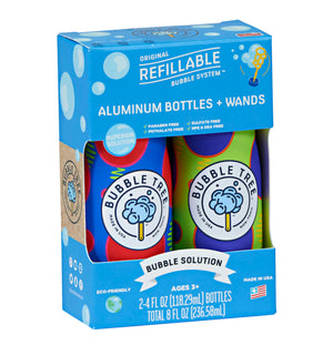 Aluminum eco-friendly refillable bubble bottle 2 pack