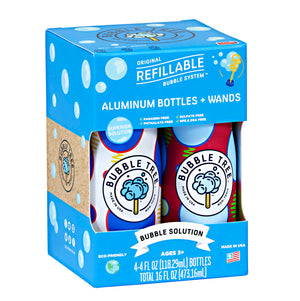 Aluminum eco-friendly refillable bubble bottle 4 pack