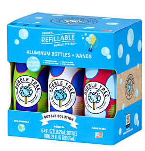 6 Pack Aluminum Refillable Bubble Bottles