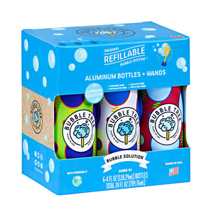 Aluminum eco-friendly refillable bubble bottle 6 pack